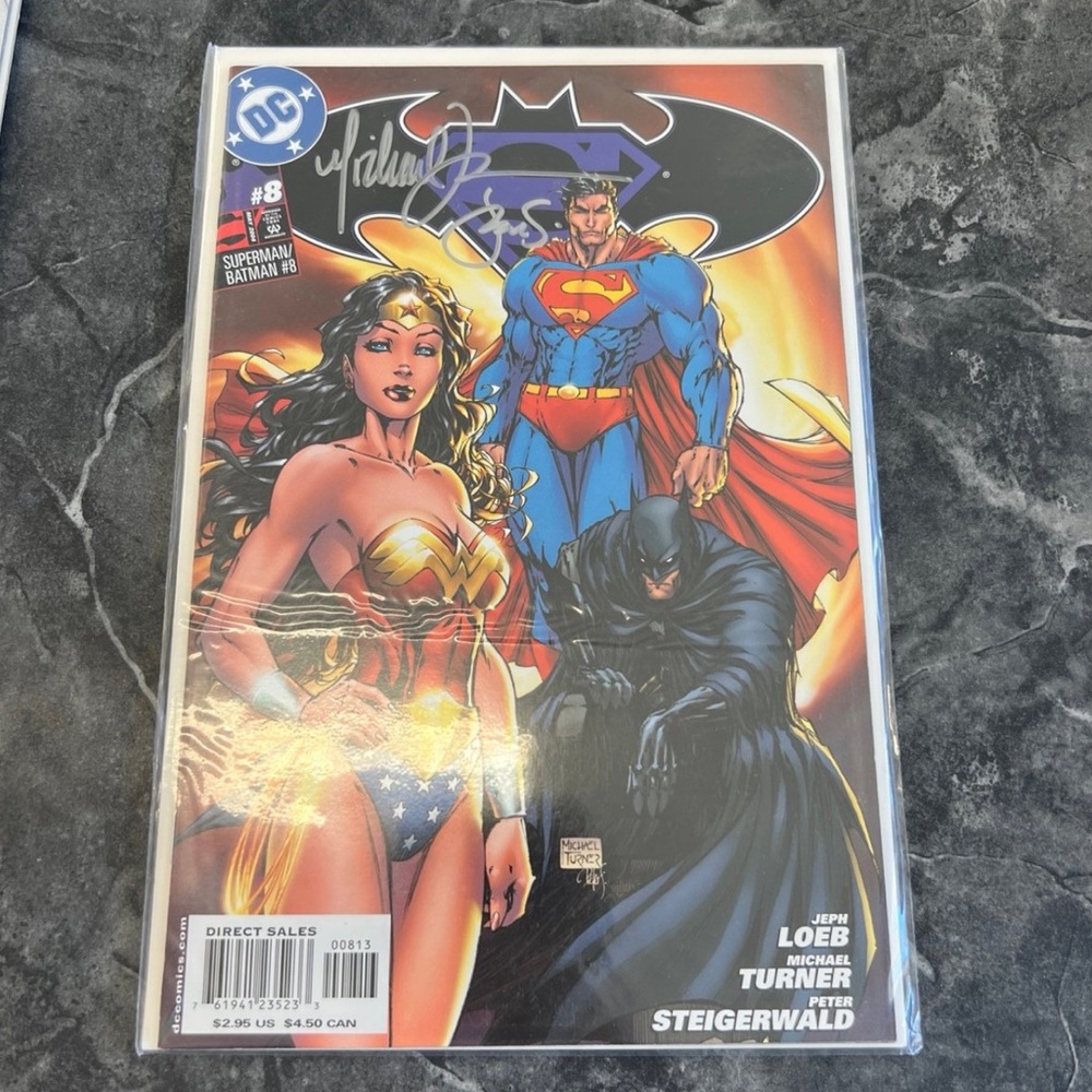 Superman Batman #8 3rd print signed Michael Turner and Peter Steigerwald